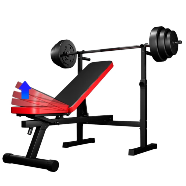 HOMCOM Banco de Pesas Reclinable Ejercicios Musculación Multifunción para  Entrenamiento Fitness con Respaldo Regulable Negro