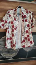 Blusa holgada Vintage de manga corta para verano, camisa con estampado de rosas Harajuku, estilo coreano