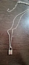 Punk-Chain Necklace Padlock Pendant Jewelry Silver-Color Gothic Fashion Women with 