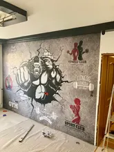 Green Wallpaper Mural Background-Wall Custom Bodybuilding Creative Gym Gorilla Fitness