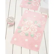 Коврики для ванной, Нескользящие, Противоскользящие коврики, Нескользящие, противоскользящие, Жардин, Pembe2'L, набор, 60X100 Cm-50 X 60 см