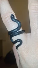 Anillo de serpiente gótico para hombre y Mujer, joyería de fiesta ajustable, góticas, color negro, exageradas, regalo