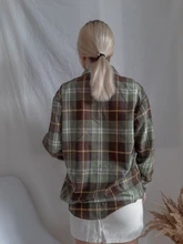 Plaid Shirt Tops Long-Sleeve Office Women Coat Loose Ladies Karsany And