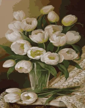 

Painting by Numbers Premium: Bouquet white tulip