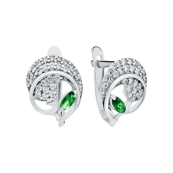 

Silver earrings with cubic zirconium sunlight sample 925