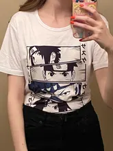 Camiseta de Anime japonés para mujer, Tops Kawaii de verano, Camisetas estampadas de dibujos animados, camiseta Unisex divertida