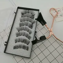 Pestañas postizas magnéticas 3D, 5 imanes, 4 pares, hechas a mano, naturales, de visón Artificial, con pinzas