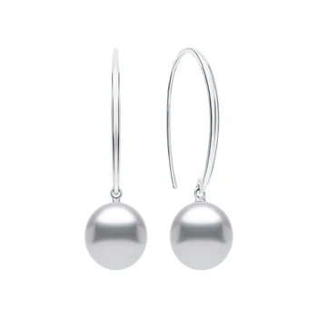 

Silver earrings with pearls cultured sunlight sample 925