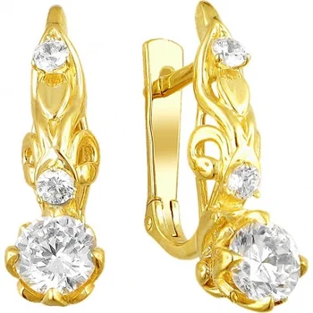 

Esthete earrings with 14 cubic zirconia in Yellow Gold