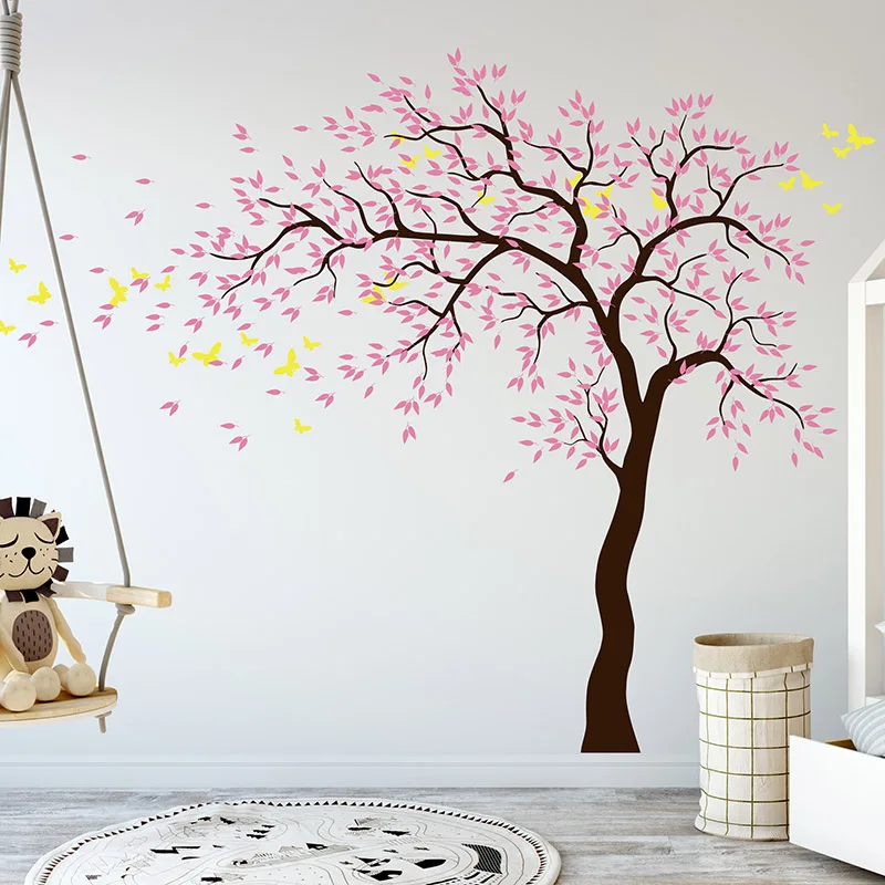 Online Kirschblüte Baum Wand Aufkleber Rosa Kirschblüte Bäume Wand Kunst Aufkleber Rosa Blätter Blossom Baum Vögel Decals