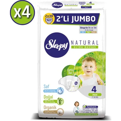 Sleepy Natural Diaper Bilateral Jumbo 4 Number 60 X4 (240 PCs)
