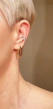 Pendientes de Clip de Color dorado Punk Rock para mujer, sin Piercing, cadena de eslabones moderna, pendientes de cartílago con estilo, joyería de fiesta