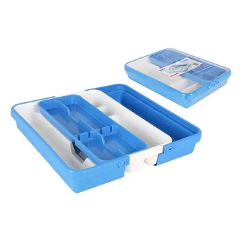 

Cutlery Organiser Tontarelli Blue White (31,7 x 41,8 x 7,7 cm)