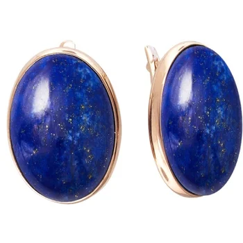 

Esthete earrings with lapis lazuli from silver with gilding