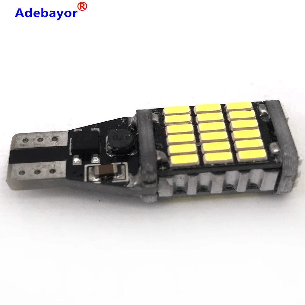 100 шт. T15 921 W16W 45 SMD 4014 светодиодный автомобильный дополнительный тормозной фонарь, резервный задний фонарь, автомобильный дневной ходовой светильник белого цвета, DC12V