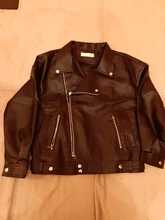 Jacket Women Basic-Coat Moto Aelegantmis Faux-Leather Plus-Size Winter Outerwear Autumn