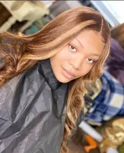 Ali Coco-mechones de pelo brasileño con degradado, extensiones de cabello humano Remy de color resaltado con cierre, P4/30