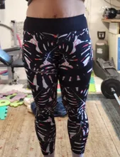 Qickitout 12% Spandex alta cintura Digital mallas impresas para ejercicio de deporte con polainas de las mujeres