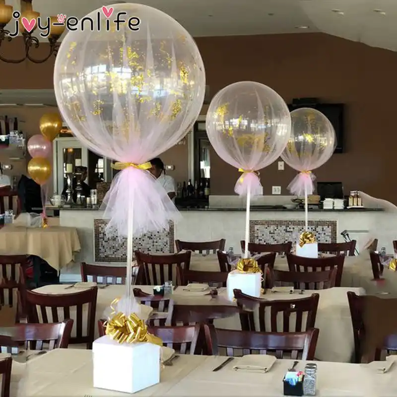 LED Light Air Balls Balloon Stand Column Wedding Table Decoration