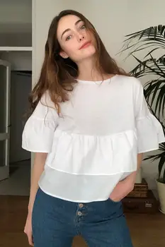 

Trendyol Poplin Detailed Knitted Blouse TWOSS20BZ1222