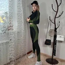 Conjunto de encaje perfecto para mujer, camiseta de manga larga, Sujetador deportivo, mallas elásticas para correr, pantalones de Yoga de entrenamiento de cintura alta