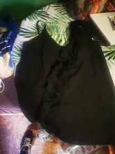 Blusa informal sin mangas con tirantes finos para verano, camisa Sexy con escote en V y volantes para mujer, Espalda descubierta, para oficina