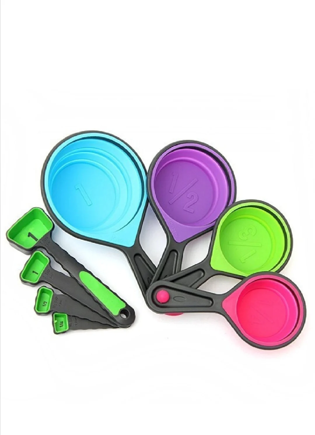 

8 Pieces Silicone Foldable Measuring Cups