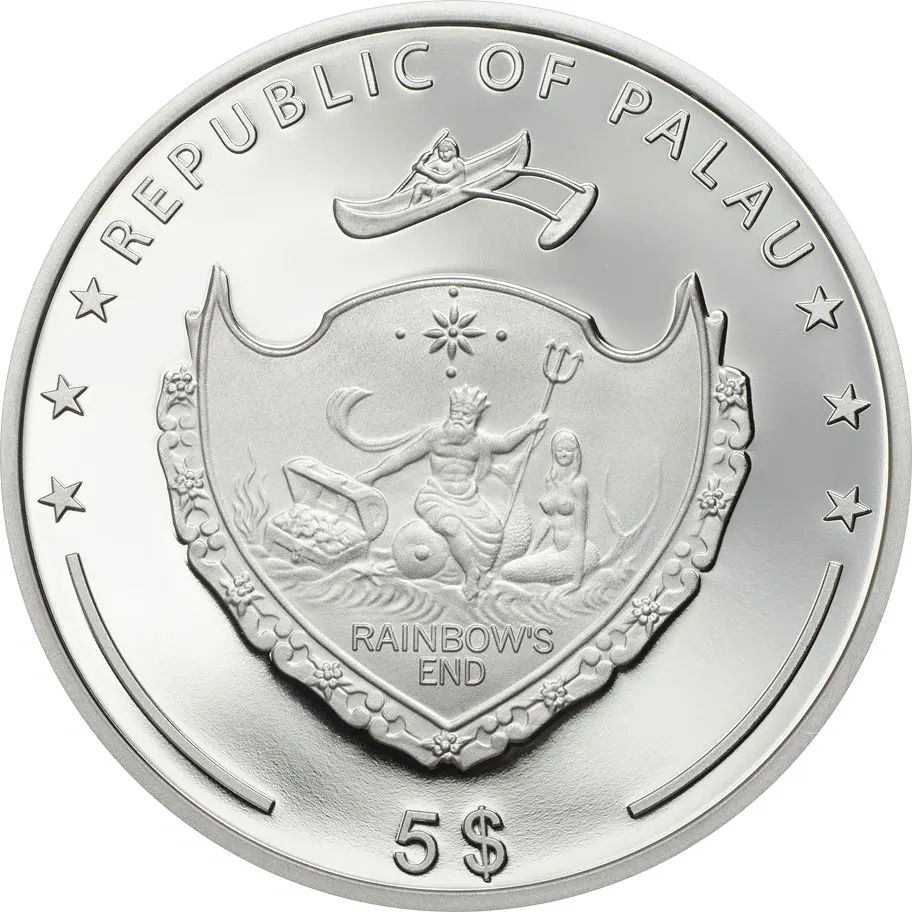 Статуя Свободы мир чудес Серебряная монета 5$ Палау 2010