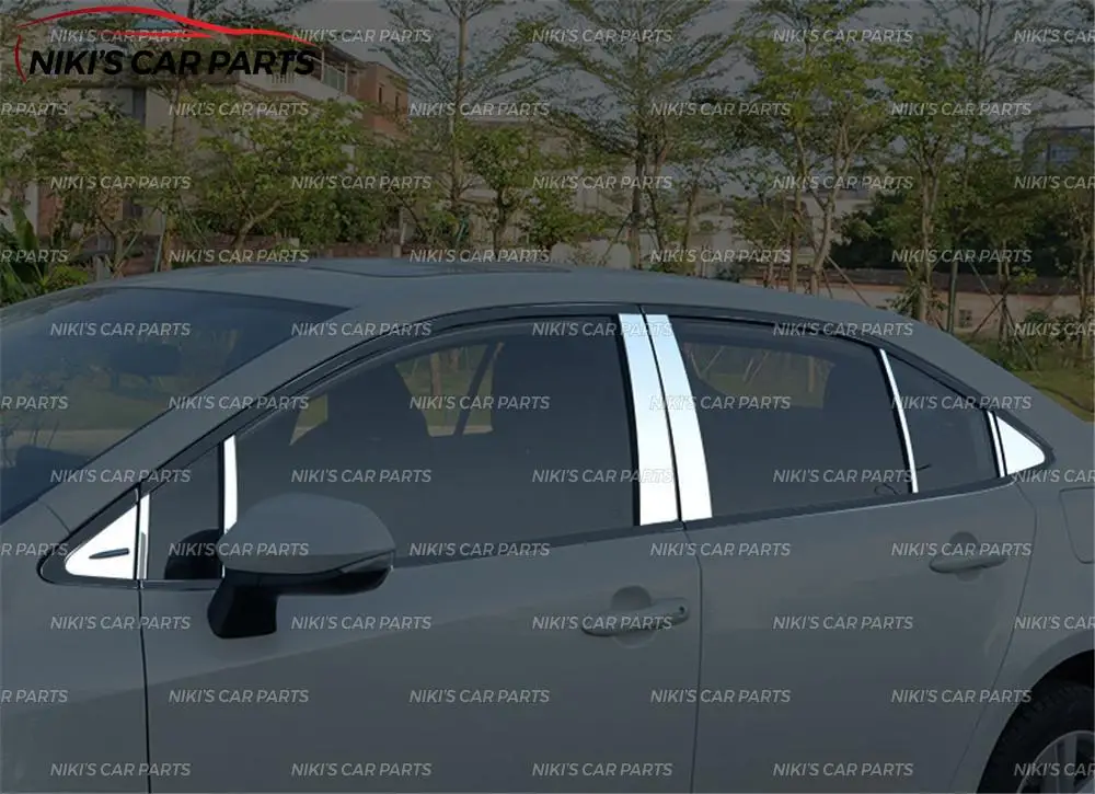 Боковые накладки на оконные стойки для Toyota Corolla 2019 нержавеющая сталь 1 комплект/16