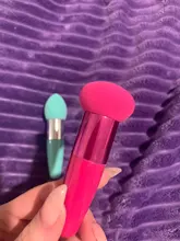 De esponja para base en polvo con cabeza de hongo para mujer, belleza cosmética, almohadillas, brochas de Maquillaje facial, herramientas con mango 1 unidad