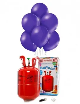 

Helium cylinder Disposable 0. 25m3 with 30 Balloons Purple Metallic ML34