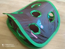 Juego de ratones de Gato para mascotas, tienda de campaña con campana de juguete de inteligencia con 9 agujeros, túnel de juego para gatos, ratón abatible, juguetes para mantener a los gatitos activos