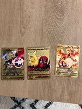 Juego de cartas de Pokémon de Metal francés para niños, colección de cartas de Pokémon de oro, Charizard, Pikachu, modelo de figura de acción, 19 estilos, nuevo