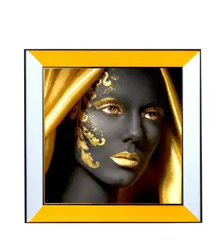 

Canvas Painting Glazed Acrylic Metallic Framed Black Beautiful