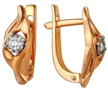 

Master brilliant earrings with 2 diamonds in red gold