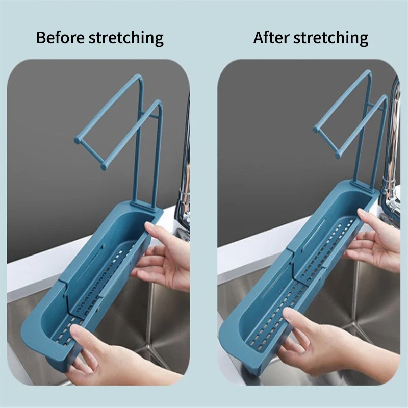 U3c66dc1e5d204b35b22345e32d50f600w Kitchen Sink Drain Rack Creative PP Gel Drainage Rack Tableware Sponge Soap Drying Telescopic Sink Holder Storage Drain Basket Mallzona