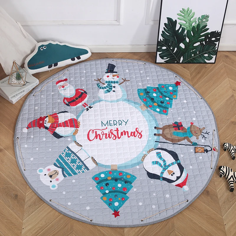 

Christmas Baby Kids Play Mat Foldable Soft and Washable Toys Storage Organizer Children Game Play Rugs