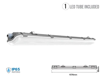 

V-TAC TL22150F ceiling light 150cm with 2 tubes Led by 22W included cold white 6400K IP65 tri Proof Led Lamp Light SKU-6400