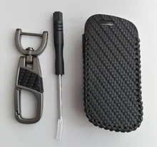 Llavero de estilo de fibra de carbono A93 A96, funda para llave para Starline A93, alarma de coche bidireccional, mando a distancia, transmisor LCD A63
