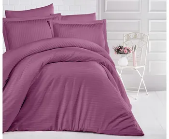 

Multicolored 100% Cotton Striped Single Duvet Cover Set COLOR ROSE