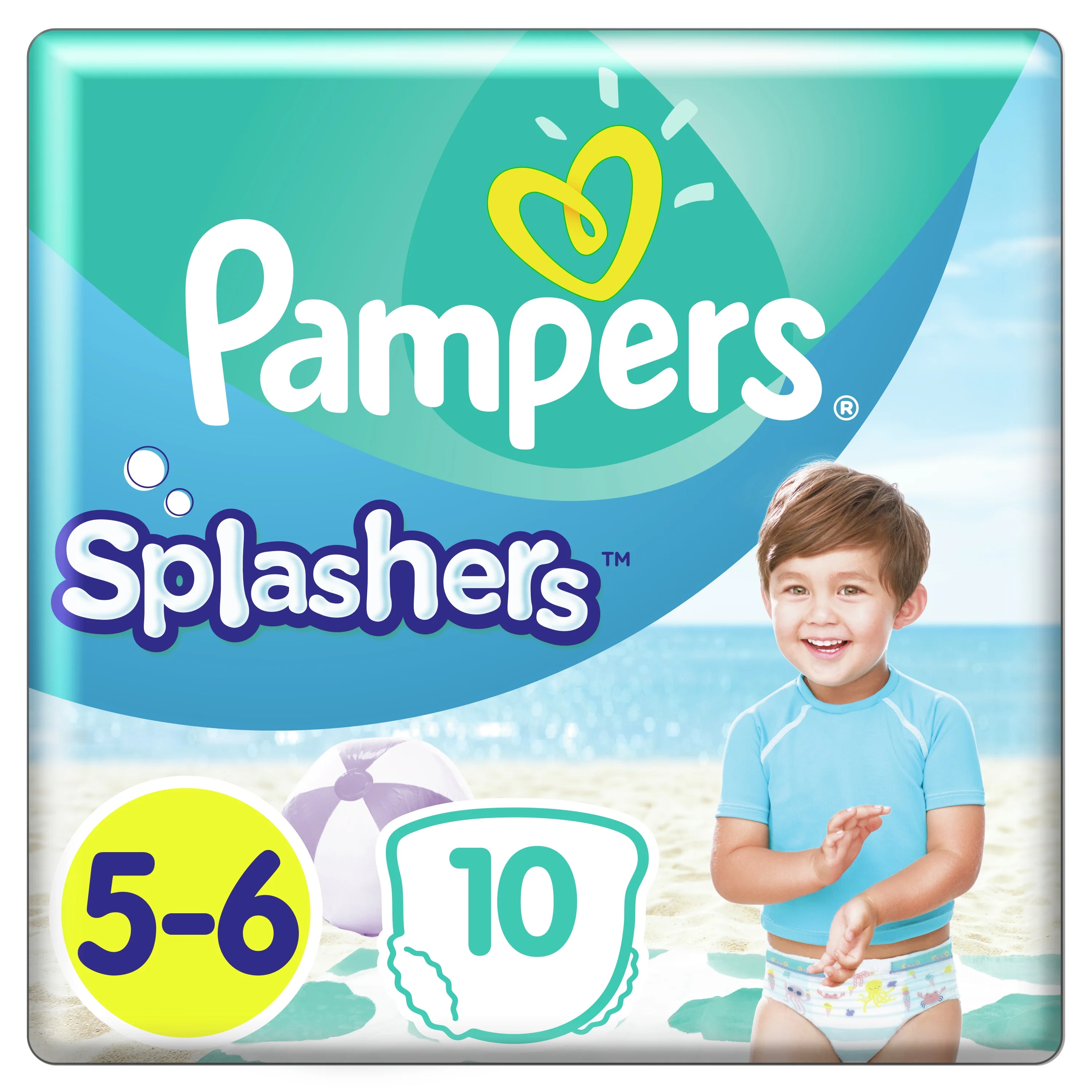 Трусики для плавания Pampers Splashers размер 5-6, 10шт