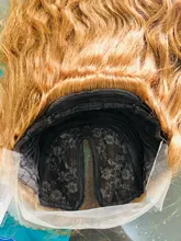 Rubia resaltar frente de encaje pelucas de cabello humano de la onda del cuerpo transparente pelucas delanteras de encaje peruano naranja jengibre malla con división pelucas Remy 180