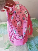 Mochila escolar para niñas, morral infantil de color rosa con estampado morado, bonito bolso escolar para guardería, impermeable, envío directo