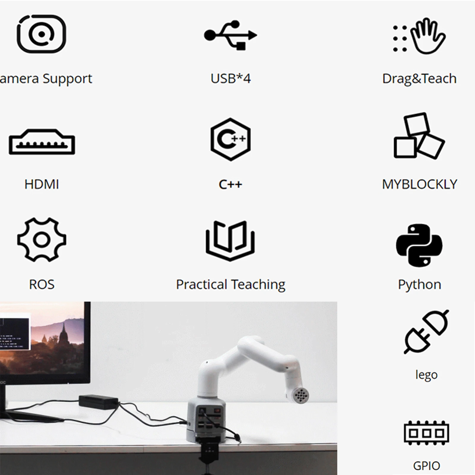 Elephant Robotics myCobot 280-Pi  6-DOF Multi-functional Lightweight Robotic Arm Collaborative Robot (Raspberry Pi version)