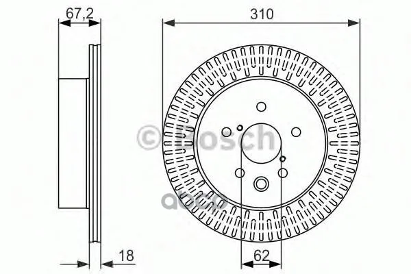 Тормозной Диск Задний 0986479615 Bosch арт. 0986479615