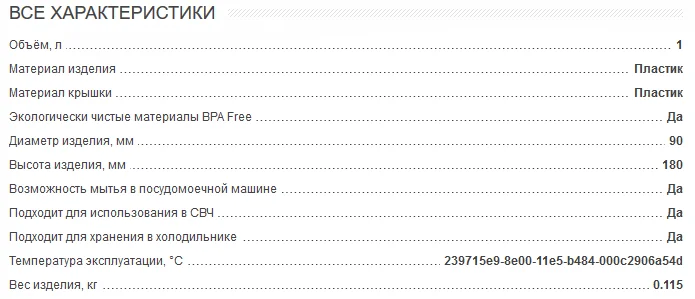 Емкость для жидких и сыпучих продуктов OURSSON JA5515404142/MC