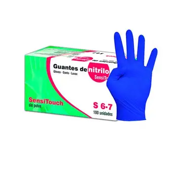 

Blue nitrile gloves without dust. Size S, pack of 100 units