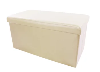 

Ottoman box padded solid color pattern Frank color cream 1