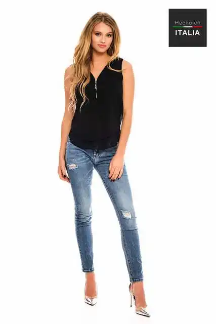 Javier Larrainzar Top Vrouwen TOP-MILIDRICE-BLACK Milidrice Mouwloze v-hals kraag Javier Larrainzar Top Vrouwen TOP-MILIDRICE-BLACK Milidrice Mouwloze v-hals kraag