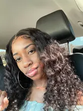 Pelucas de cabello humano con cierre Frontal para mujer, postizo de encaje de 5x5 con ondas profundas brasileñas de 30 pulgadas, color Natural con agua rizada